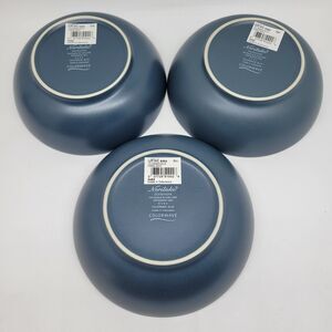 Noritake Colorwave Blue Stoneware 7” Cereal Soup Bowl 8484 Set of 3 NEW